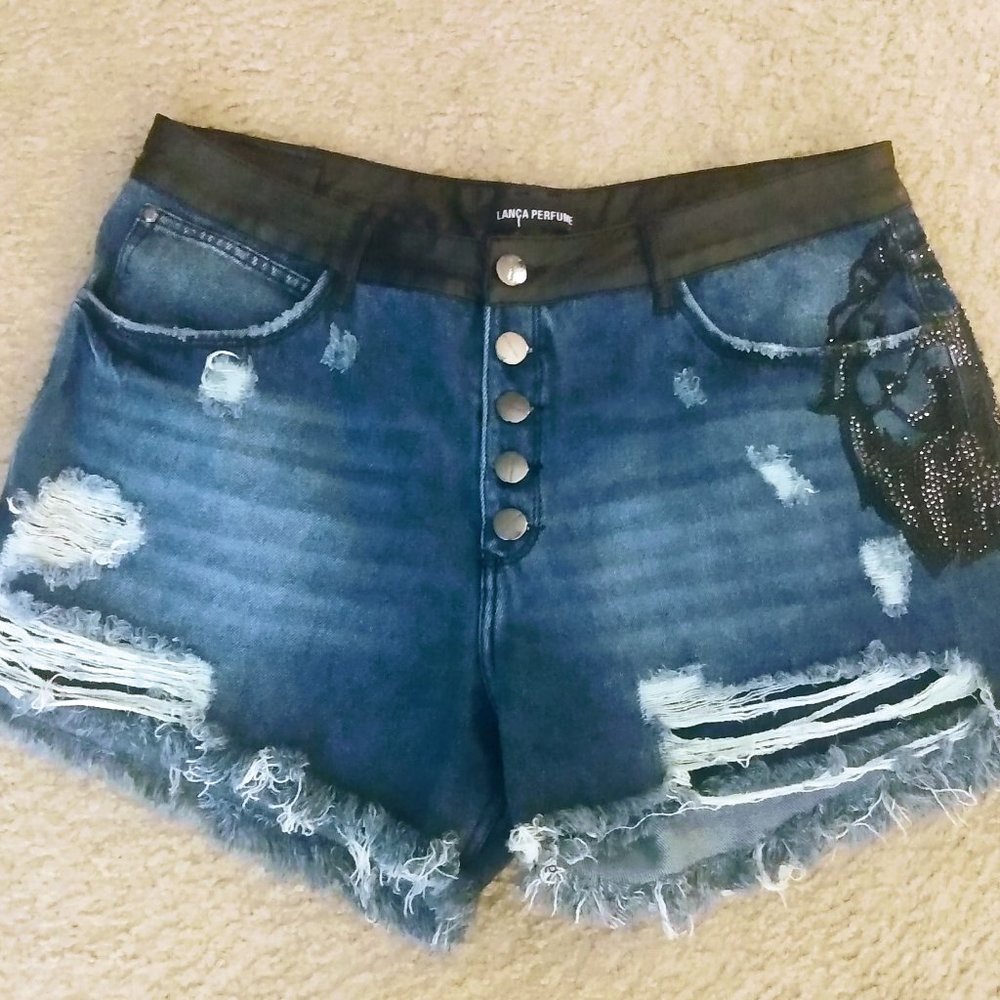 LANCA PRFM WOMEN'S DISTRESSED SHORTS SIZE 44